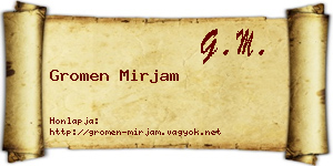 Gromen Mirjam névjegykártya